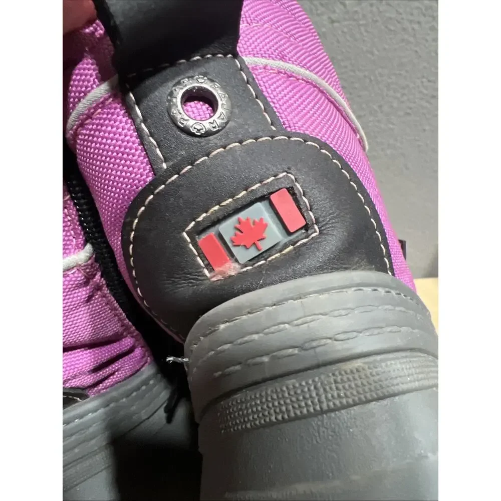 Pajar Girl Elie Snow Boots Waterproof Purple/Gray Size 4
